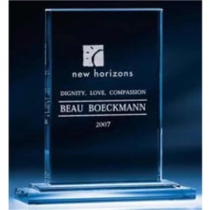 Large - Optic Crystal Plaque Award With Base. Add An Olympic Theme To Your Next Presentation