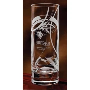 Sea Whisper Frank Lloyd Wright (r) - Vase Award With Swirling Patterns Etched Upon A Glass Cylindrical