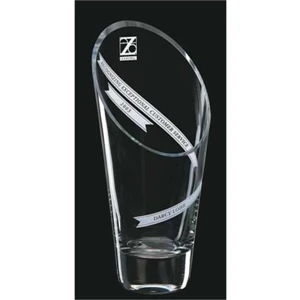 Aspire - Large - Crystal Award Featuring A Striking Angular Cut,a Ground And Polished Rim