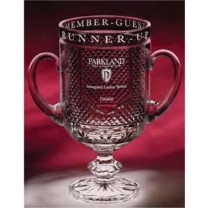 Diamond Cup - Small - Cup Award Made Of Full-lead Crystal, This Very Hefty Cup Is Hand-cut And Acid Polish