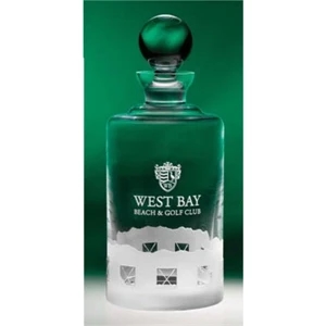 Normandy - Golf Decanter Features An Etched Crossed Golf Club Motif Encircling Its Base