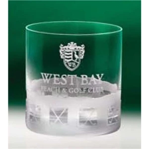 Normandy - Set Of 4 On The Rocks Glasses Features An Etched Crossed Golf Club Motif