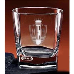 Geo Subtle Impressions - Set Of 2 - On The Rocks Glass Glass Features Your Recipient's Monogram And Your Logo