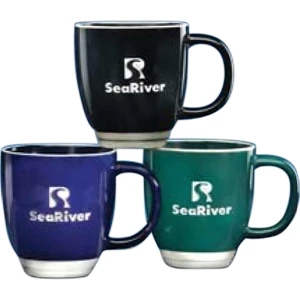 Sunrise - Black - Bulk/each - Coffee Mug Features Soft Shapes And Splashy Two-tone Colors, 14 Oz
