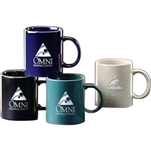 Almond - Bulk/each - 11 Oz Ceramic Mug Deep Etched Through The Glaze. Start The Day In A Colorful Way
