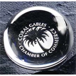 Magnifier - Small Optic Crystal Paperweight Actually Magnifies Your Logo