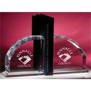 Radii - Made Of Solid Optic Crystal, This Radiant Set Of Bookends Rest On A Sleek Base
