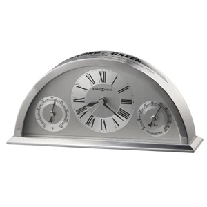 Weatherton - Semi-circular Metal Clock, Features A Clock, A Hygrometer, And A Thermometer