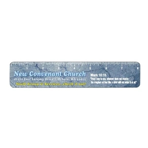 One Side - 8 1/4" X 1 5/8" Gloss White Plastic Ruler In 4-color Process Print