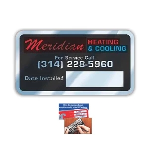 Stock Shape 2 3/4" X 1 3/8" Embossable Aluminum Decal With Satin Finish