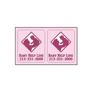 2 5/8" X 3 1/8" White Vinyl Postcard Decal With Black Printing On The Back