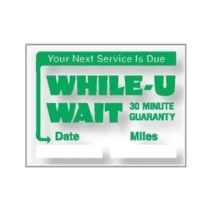 2" X 1 1/2" Individual, Clear Static Stick Service Decal With Screen Print