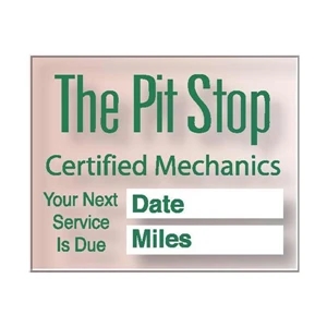 2 1/2" X 2" Individual, Clear Static Stick Service Decal With Screen Print