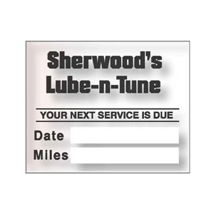 2 1/2" X 2" Individual, Clear Static Stick Service Decal With Screen Print