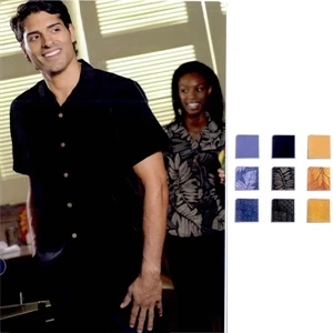 South Sea - Women's Microfiber Solid Camp Shirt With Wood Tone Buttons. Close Out