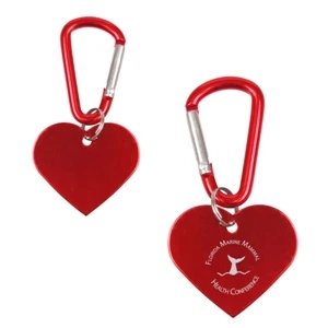 Classic Military-style Heart Dog Tag With Functional Mini-carabiner Attachment
