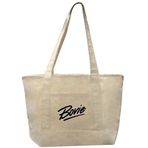 12 Oz. Small Canvas Deluxe Shopping Tote Bag With Interior Zippered Pocket