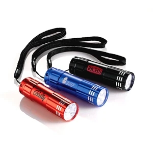 Flare Garrity (r) - 9 Led Flashlight With Push Button On/off Switch, Wrist Strap And 3 Aaa Batteries