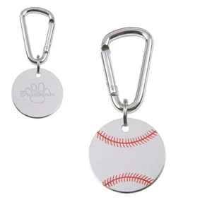 Classic Military-style Baseball Dog Tag With Functional Mini-carabiner Attachment