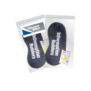 Blue Satin Sleep Mask Set With A Classic Pair Of Ear Plugs In A Resealable Bag