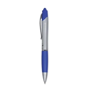 Zebra Z Grip Max - Black Ink - Blue - Retractable Ballpoint Pen With Silver Color Plastic Barrel