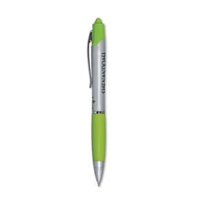 Zebra Z Grip Max - Black Ink - Apple Green - Retractable Ballpoint Pen With Silver Color Plastic Barrel