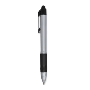 Zebra Z Grip (tm) - Black Ink - Black Grip - Retractable Ballpoint Pen With Silver Plastic Barrel