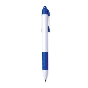 Zebra Z Grip (tm) - Black Ink - Blue - Retractable Ballpoint Pen With White Color Plastic Barrel