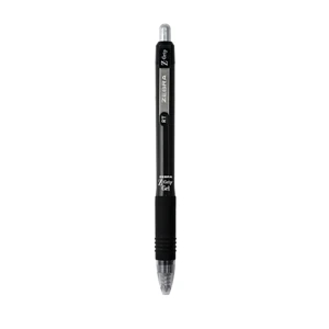 Zebra Z Grip (tm) - Black - Retractable Gel Pen With Pearlescent Plastic Barrel Color