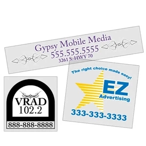 5 Sq. Inches Or Less - Custom, Square-cut Clear Polyester Decal With Back Adhesive