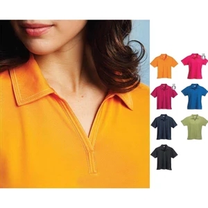 Tasman - Blank - Women's Polo Shirt With Johnny Collar And Contrasting Taping On Side Of Slit