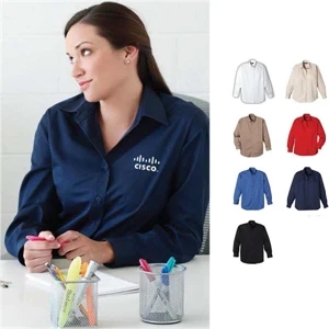 Nolan - Blank - Women's Long Sleeve Shirt With Darts On Front And Back