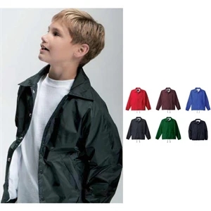 Sanders - Blank - Youth Nylon Jacket With Drawstring Waist With Elastic Cuffs