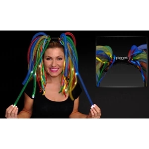 Mesh Rainbow Noodles, Ribbons Lit With Leds Attached To Headband. Blank