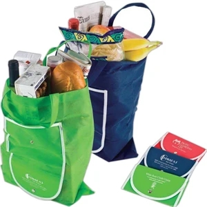 Supermarket Shopper - Extra Large Folding Shopping Bag With A Convenient Built-in Vinyl Snap Case