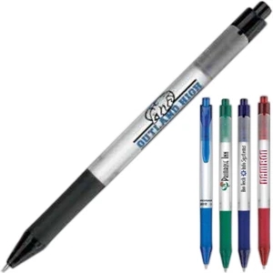 Spirit (r) - Ballpoint Pen With Wavy Clip, Smooth Grip, Frosted White Barrel And Black Gel Ink