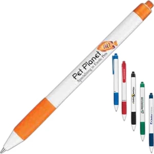 Groove - Ballpoint Pen With White Barrel, Contrasting Clip, Grip And Nonrefillable Black Ink
