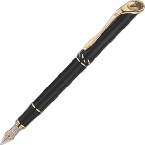 900 Series - Fountain Pen With Elegant Teardrop Clip And Inlaid Feather Band