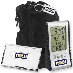 Catalog 5-7 Day Production - Business Gift Set With Dual And Time And Weather Station Calculator And Card Holder