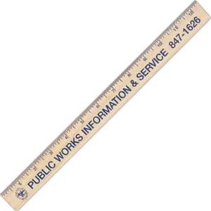 Catalog 5-7 Day Production - 12" Natural Finish Ruler With English Scale