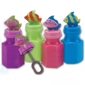 Mini Fish Bubbles. Overall Bottle Height Is 3" And The Capacity Is .6 Oz. Imprinted