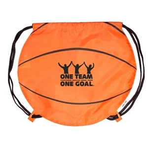 Gametime! (tm) - Classic Drawstring Cinch Bag With A Sport Twist, Basketball