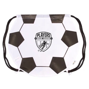 Gametime! (tm) - Classic Drawstring Cinch Bag With A Sport Twist Soccer Ball