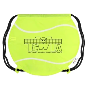 Gametime! (tm) - Classic Drawstring Cinch Bag With A Sport Twist, Tennis Ball