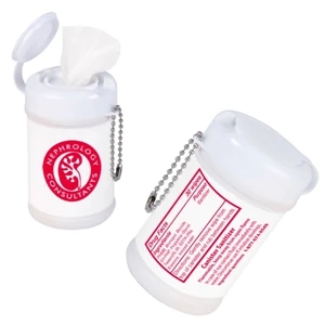 Travel Or Desk Size Canister Filled With 30 Antibacterial Sanitizer Wipes