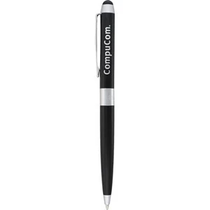 Elleven (tm) - Dual Ballpoint Pen And Stylus. High-gloss Brass Body With Rubberized Stylus