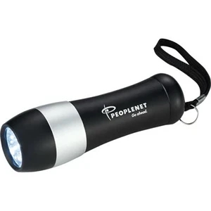 Flash Forward - 9 L.e.d. Flashlight. Push Button On/off. Nylon Carrying Strap
