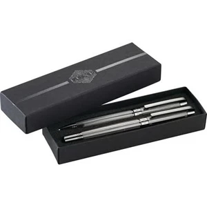Luxe Bravado - Two-piece Pen Set. Includes Roller Ball And Twist Brass Barrel Pens. Black Ink