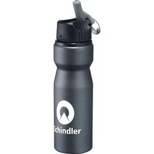 High Sierra (r) - 24 Oz Aluminum Bottle. Flip Top Lid With Straw And Attached Carabiner