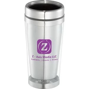 North Beach - 16 Oz Tumbler, Transparent Plastic Outer With Stainless Steel Liner
